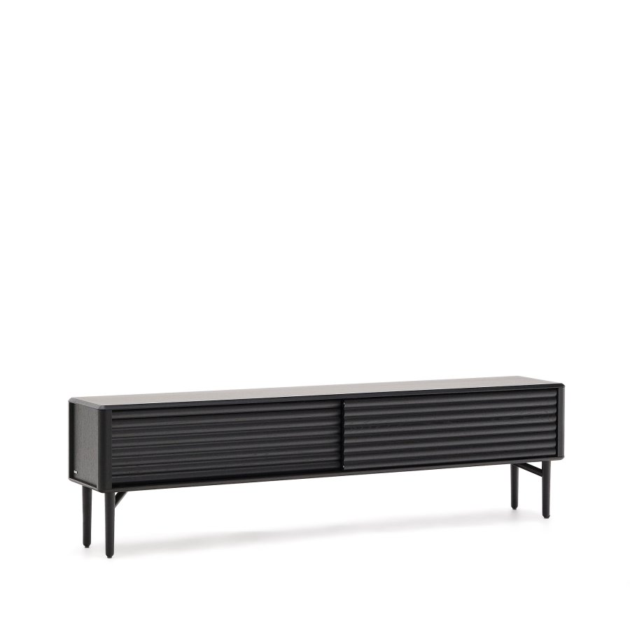 KAVE HOME Lenon TV-skap, 2 drer i heltre og svart eikefiner 200x57 cm FSC Mix Credit