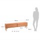 KAVE HOME Lenon TV-bord m. 2 skyvedrer - naturlig eik og eikefiner (200x35)