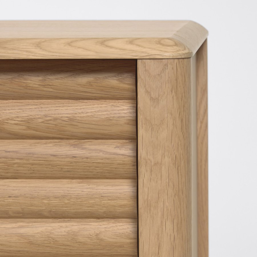 KAVE HOME Lenon TV-bord m. 2 skyvedrer - naturlig eik og eikefiner (200x35)