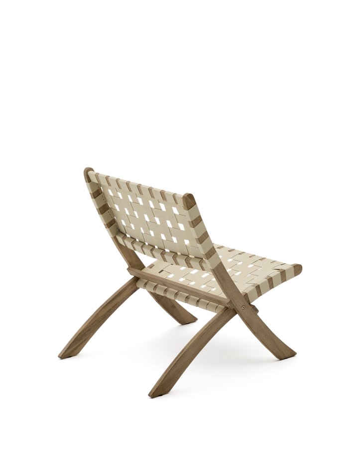 KAVE HOME Chabeli utendrs klappstol - kremfarget stoffsnor og akasietre