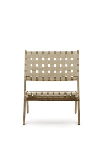 KAVE HOME Chabeli utendrs klappstol - kremfarget stoffsnor og akasietre