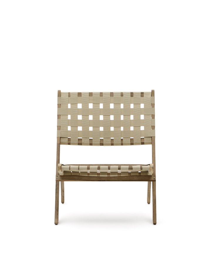 KAVE HOME Chabeli utendrs klappstol - kremfarget stoffsnor og akasietre