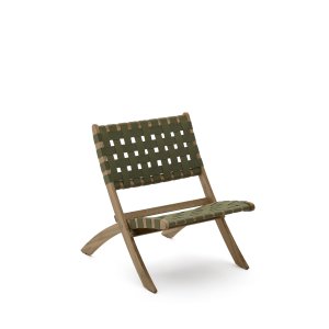 KAVE HOME Chabeli udendrs klapstol - grn stof snor og akacietr