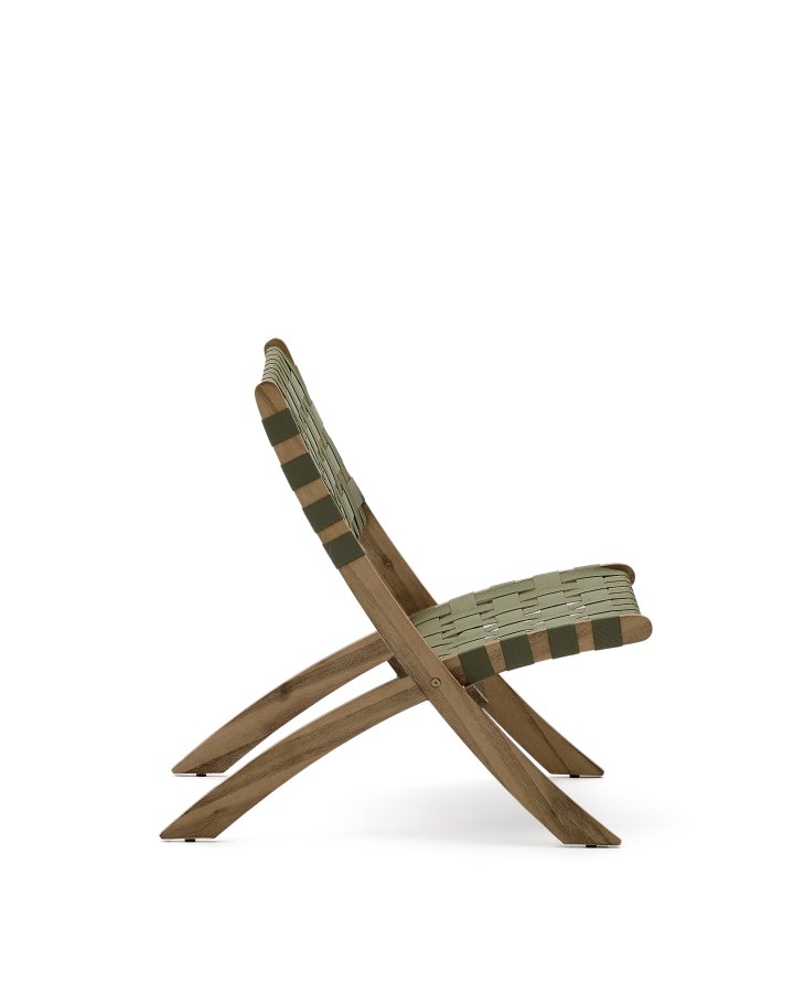 KAVE HOME Chabeli utendrs klappstol - grnn stoffsnor og akasietre