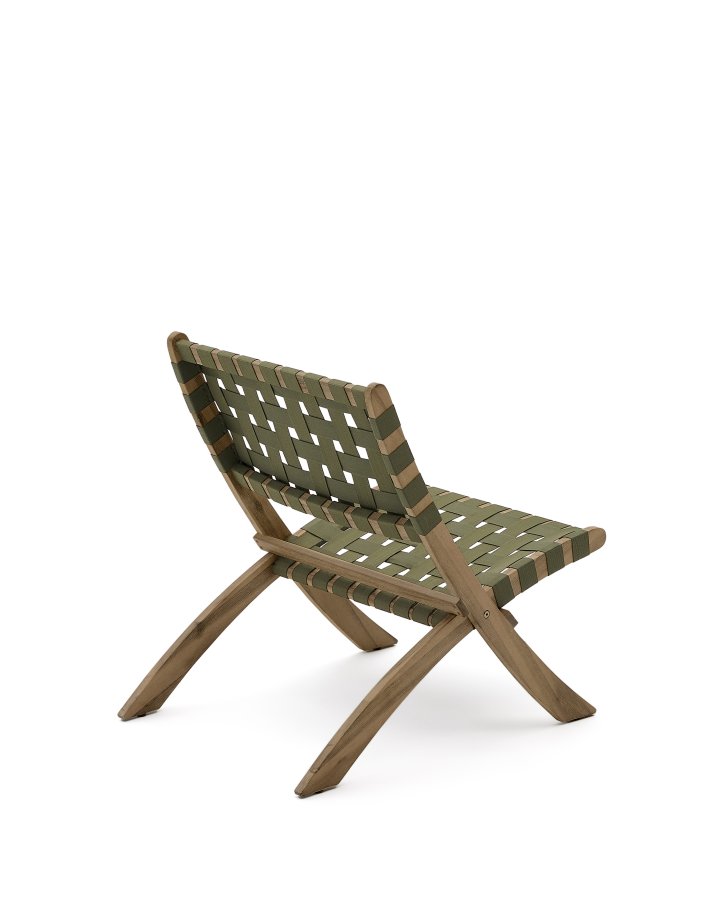 KAVE HOME Chabeli utendrs klappstol - grnn stoffsnor og akasietre