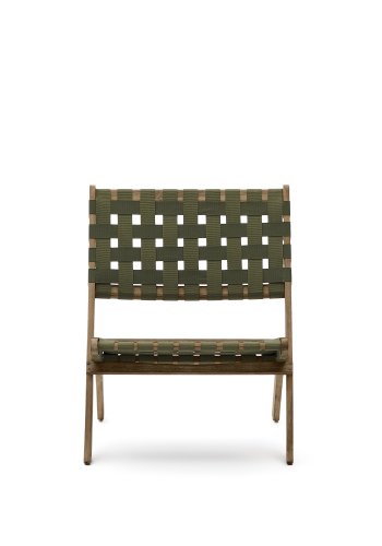 KAVE HOME Chabeli utendrs klappstol - grnn stoffsnor og akasietre
