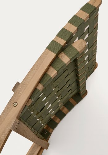 KAVE HOME Chabeli utendrs klappstol - grnn stoffsnor og akasietre