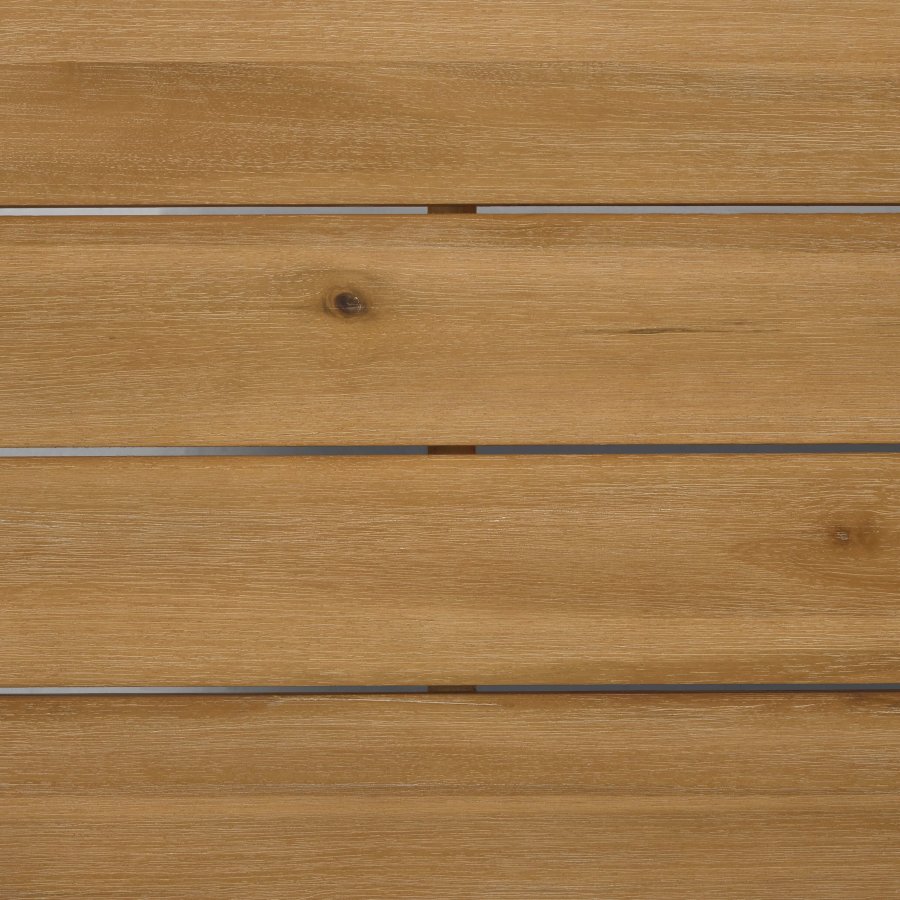 KAVE HOME Flaviina 5-manns hagesofa, med puter og hagebord - beige stoff og naturlig akasietre