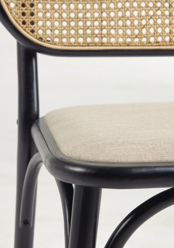 KAVE HOME Doriane spisebordstol - rotting, stoff og sort almetre