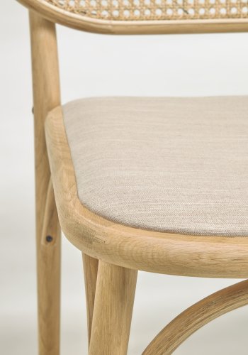 KAVE HOME Doriane lenestol - naturlig rotting, stoff og eik