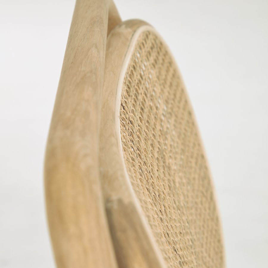 KAVE HOME Doriane lenestol - naturlig rotting, stoff og eik