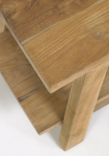 KAVE HOME Safara solid resirkulert teak fotskammel 50 x 32 cm