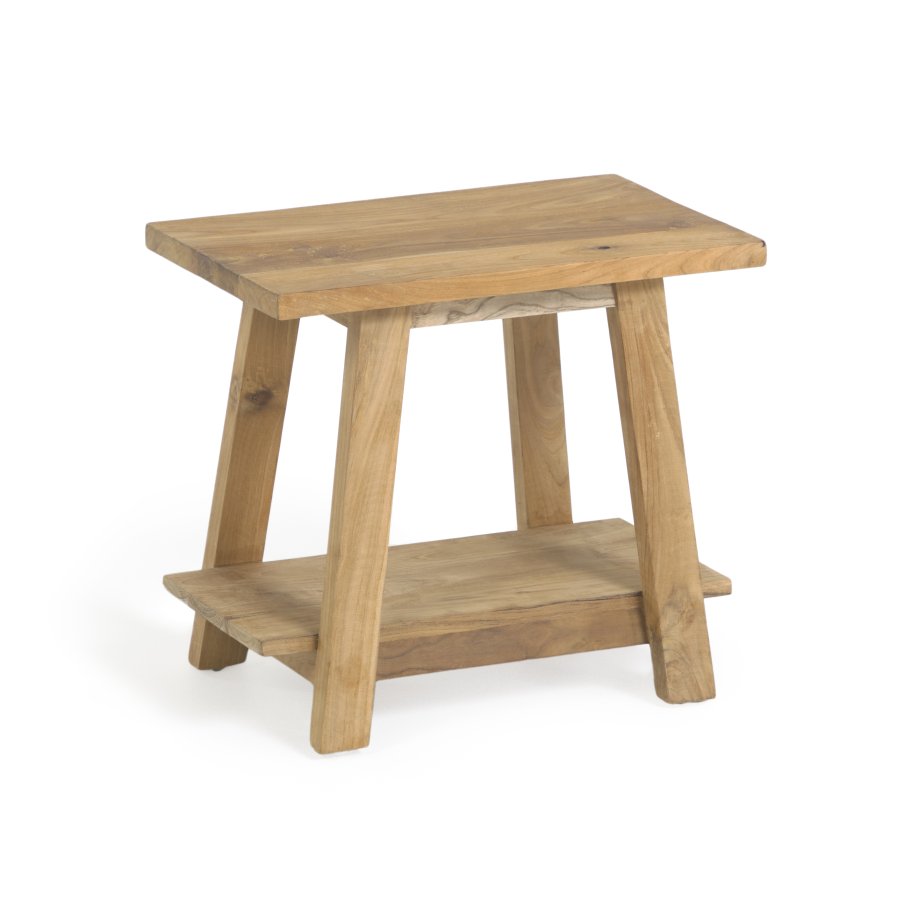 KAVE HOME Safara solid resirkulert teak fotskammel 50 x 32 cm