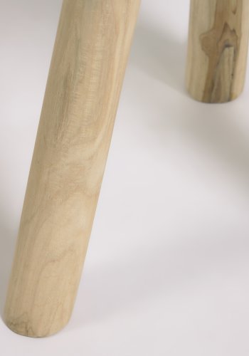 KAVE HOME Glenda rundt sidebord i solid teak,  35 cm