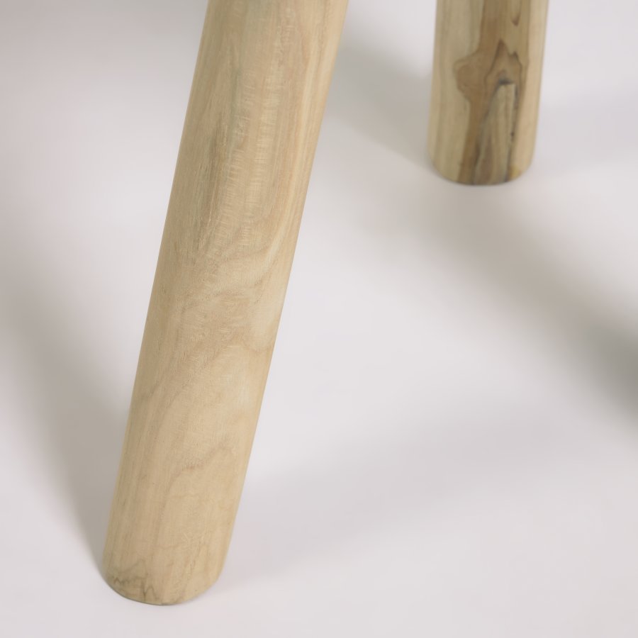 KAVE HOME Glenda rundt sidebord i solid teak,  35 cm