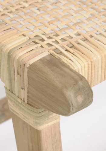 KAVE HOME Beida benk, rektangulr - naturlig rotting og teak (120x40)