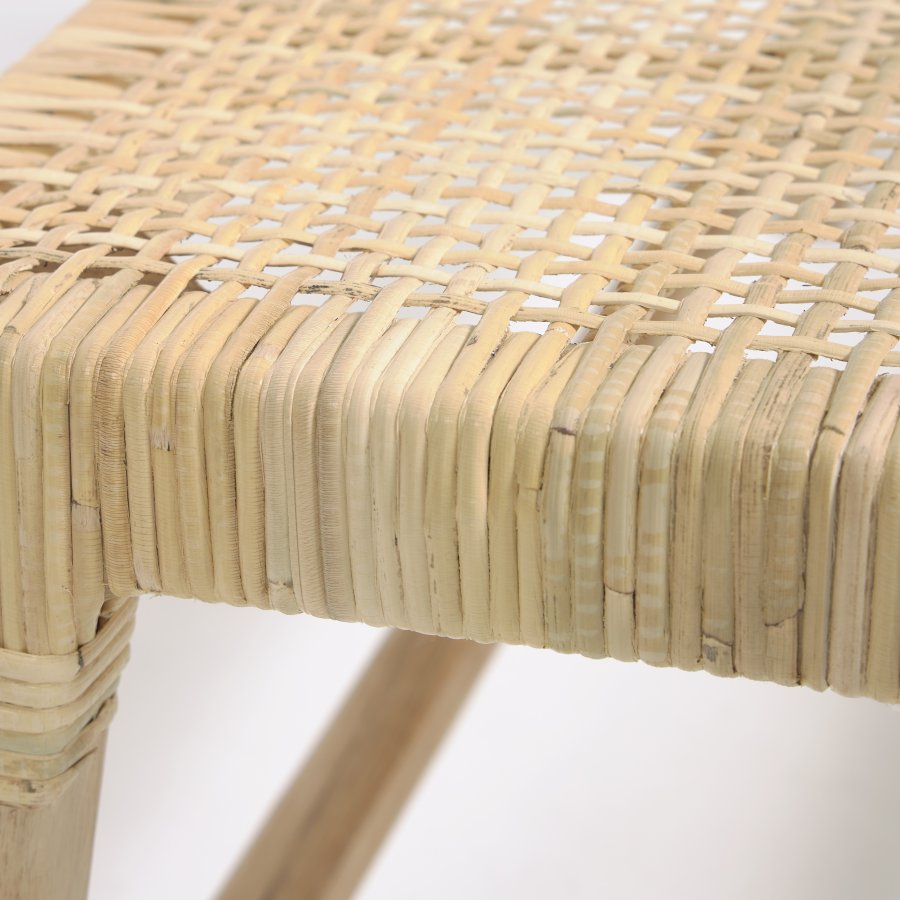 KAVE HOME Beida benk, rektangulr - naturlig rotting og teak (120x40)