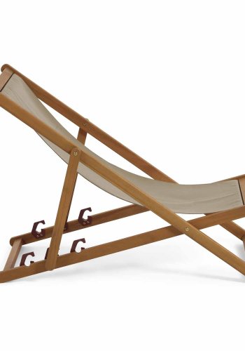 KAVE HOME Adredna solstol, hopf&auml;llbar - massivt akaciatr&auml; och gr&ouml;nt tyg