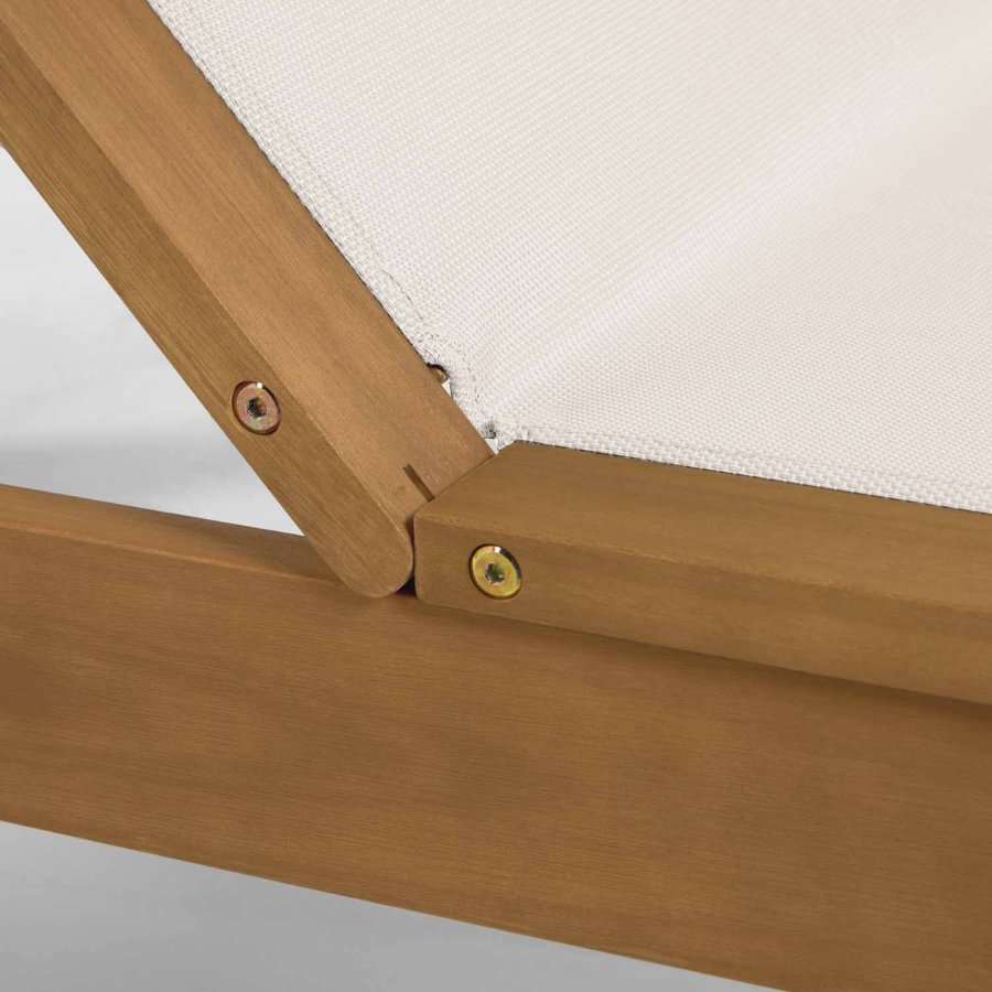 KAVE HOME Caterin fluktstol - solid eukalyptustre og beige nettingstoff