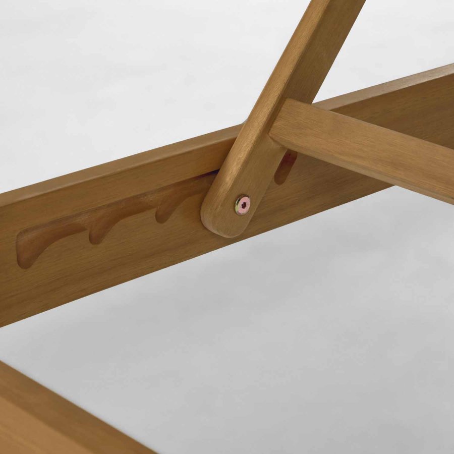 KAVE HOME Caterin fluktstol - solid eukalyptustre og beige nettingstoff