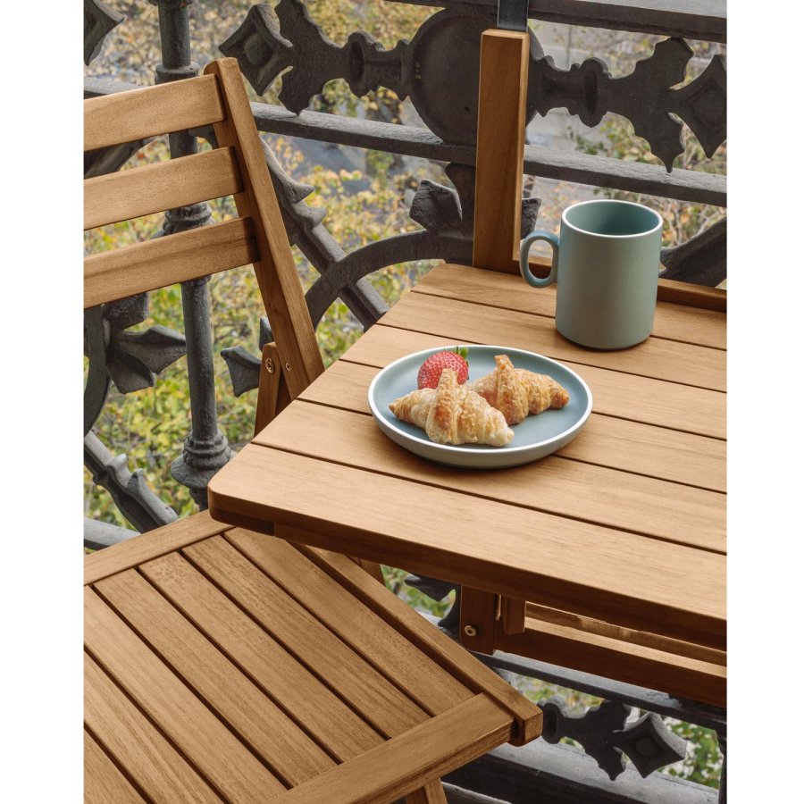 KAVE HOME Amarillis sammenleggbar bord for hagen - naturlig akasietre (40x42)