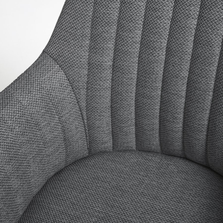 KAVE HOME Madina kontorstol, med armlener - lys gr stoff og polypropylen