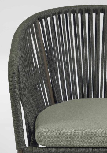 KAVE HOME Yanet hagestol, med armlener - grnn snor og stl