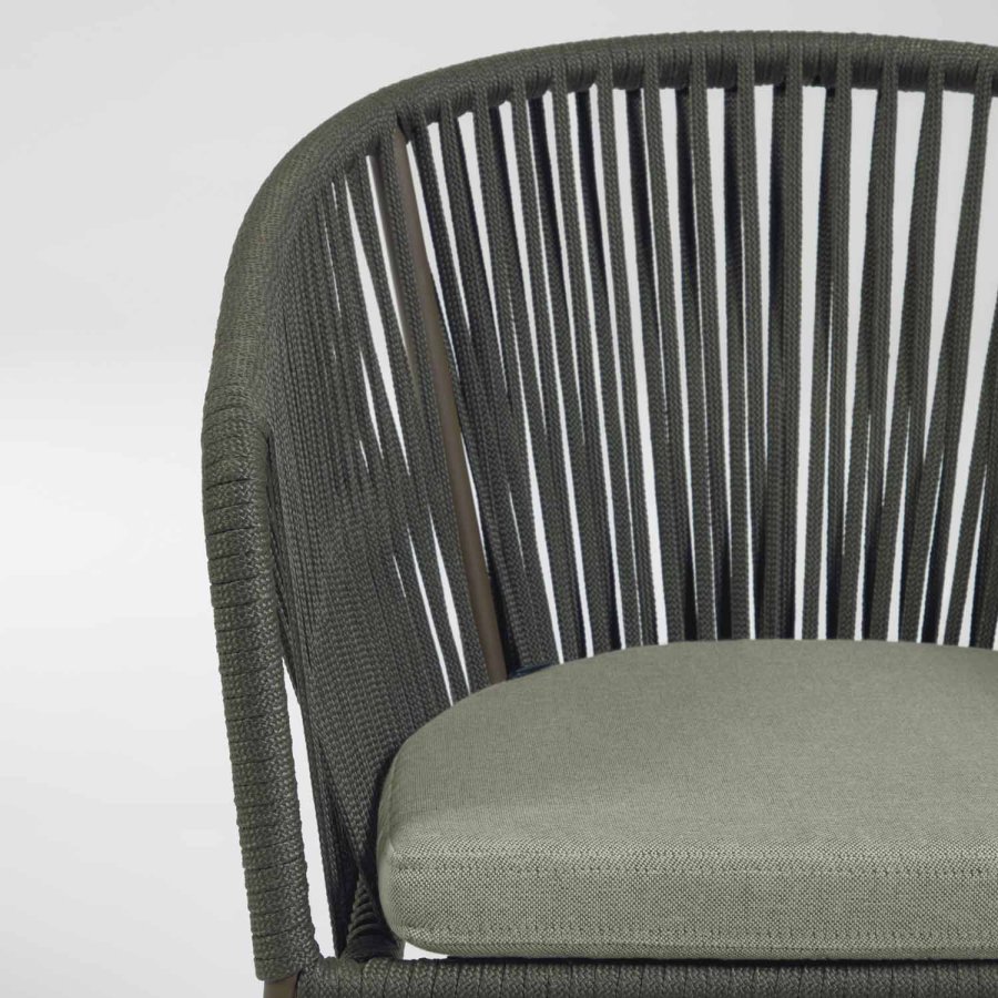 KAVE HOME Yanet hagestol, med armlener - grnn snor og stl