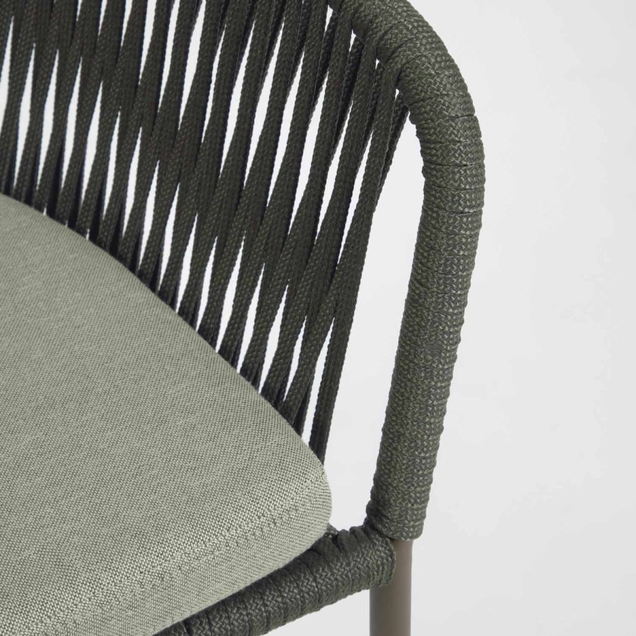 KAVE HOME Yanet hagestol, med armlener - grnn snor og stl