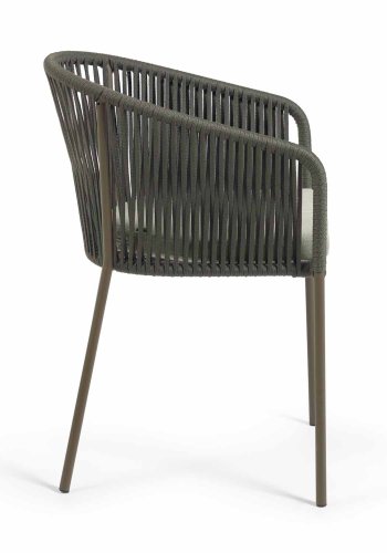 KAVE HOME Yanet hagestol, med armlener - grnn snor og stl