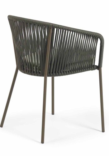 KAVE HOME Yanet hagestol, med armlener - grnn snor og stl