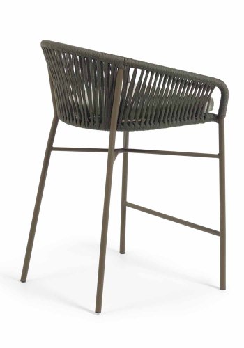 KAVE HOME Yanet barkrakk, m. ryggsttte - grnt tau og stl (H 85)