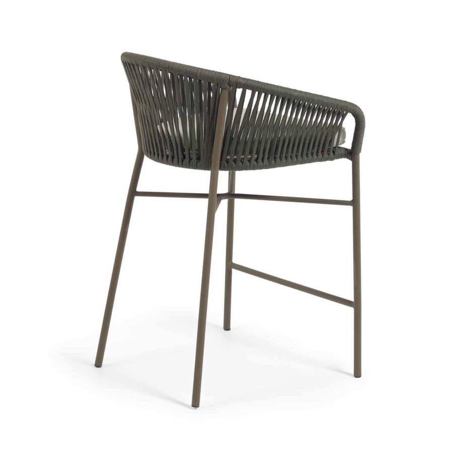 KAVE HOME Yanet barkrakk, m. ryggsttte - grnt tau og stl (H 85)