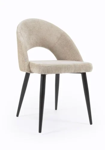 KAVE HOME Mael spisebordstol - beige stoff og sort stl