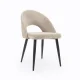 KAVE HOME Mael spisebordstol - beige stoff og sort stl