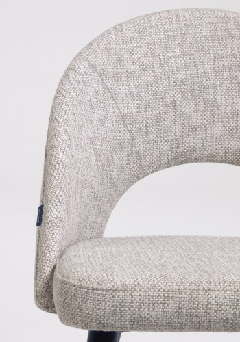 KAVE HOME Mael spisebordstol - beige stoff og sort stl