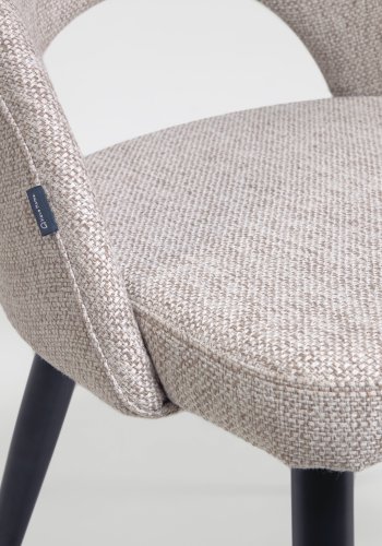 KAVE HOME Mael spisebordstol - beige stoff og sort stl