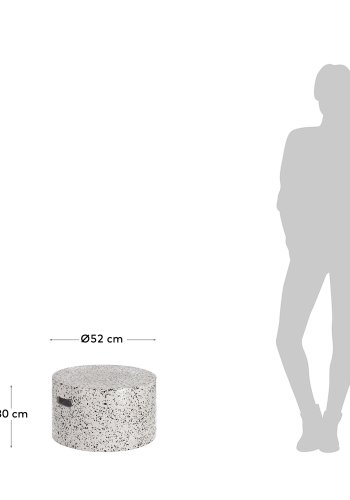 KAVE HOME rundt Jenell hagebord - hvit terrazzosement (52)