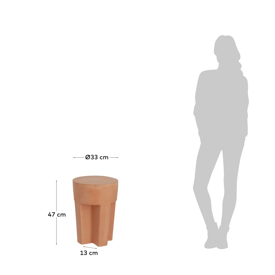 KAVE HOME Vilena sidebord, rundt - naturlig terrakotta ( 33)