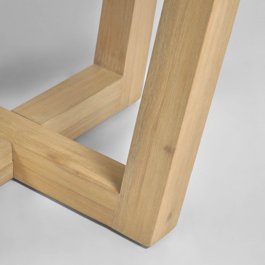 KAVE HOME Shanelle spisebord, rundt - hvit terrazzo og massivt akasietre ( 120)