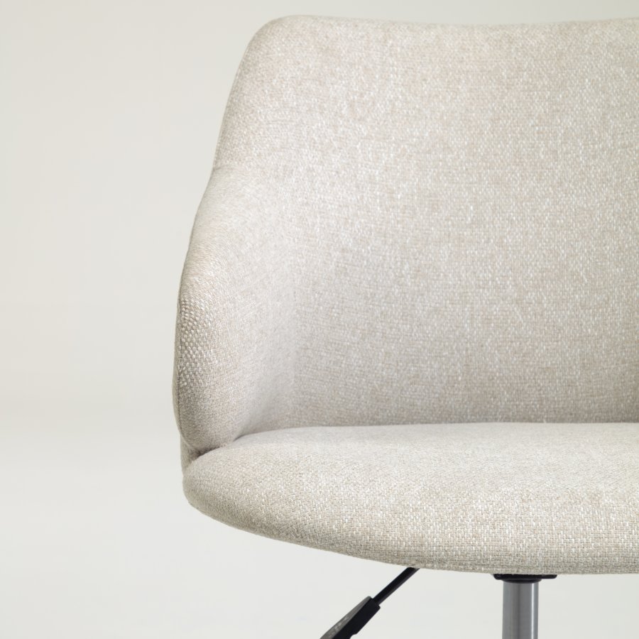 KAVE HOME Einara kontorstol, med armlener - lys gr stoff og polypropylen