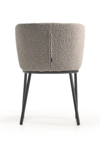 KAVE HOME Ciselia spisestuestol - lysegr stoff og sort stl