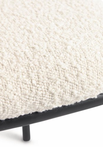 KAVE HOME Ciselia Esszimmerstuhl - weißer Stoff und schwarzer Stahl