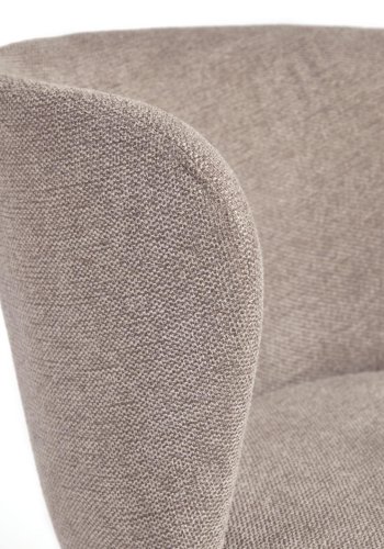 KAVE HOME Ciselia spisestuestol - lysebrunt chenillestoff og sort stl