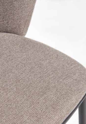 KAVE HOME Ciselia spisestuestol - lysebrunt chenillestoff og sort stl