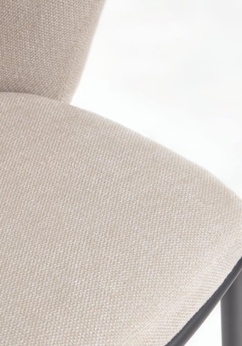 KAVE HOME Ciselia spisestuestol - beige chenillestoff og sort stl