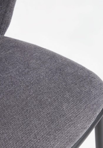 KAVE HOME Ciselia spisestuestol - mrkegr chenillestoff og sort stl