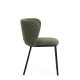 KAVE HOME Ciselia spisebordsstol - m�rkegr�n chenille stof og sort st�l