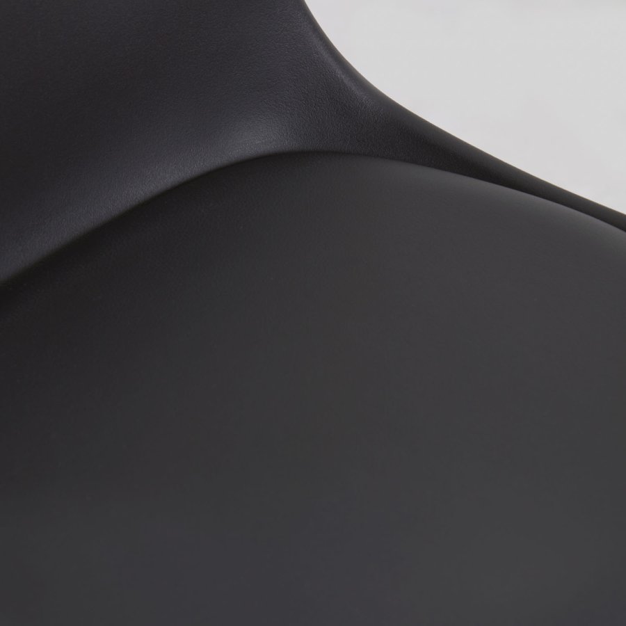 KAVE HOME Orlando-T barkrakk, m. ryggsttte og fotsttte - svart polypropylen/kunstskinn/stl