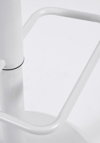 KAVE HOME Orlando-T barkrakk, m. ryggsttte og fotsttte - hvit polypropylen/kunstskinn/stl